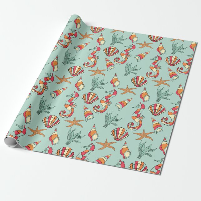 Papier Cadeau Motif maritime (Déroulé)