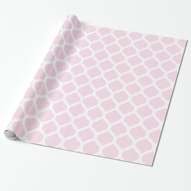 Papier Cadeau Motif marocain rose et blanc (Déroulé)