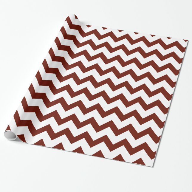 Papier Cadeau Motif marron et blanc de Chevron (Déroulé)