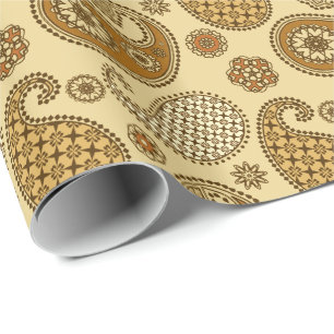 Papier Cadeau Motif, marron, tan et beige