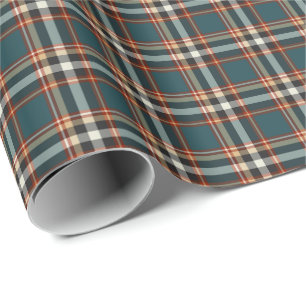 Papier Cadeau Motif masculin de Teal, noir et rouge de plaid