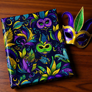 Papier Cadeau Motif Masterpiece Mardi Gras Masques