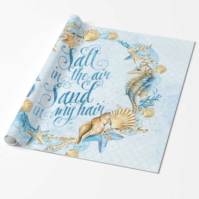 Papier Cadeau Motif mer et océan (Déroulé)
