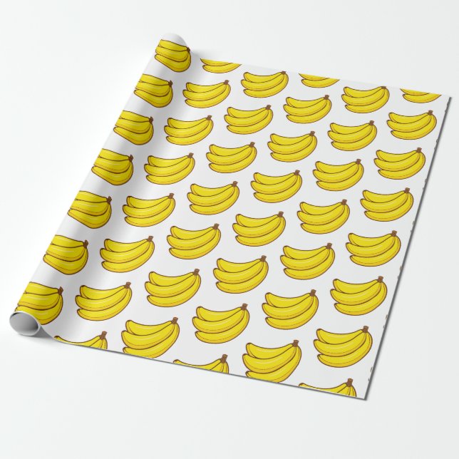 Papier Cadeau Motif mignon de banane (Déroulé)