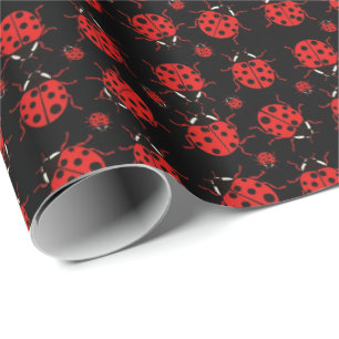 Papier Cadeau Motif mignon de coccinelle carrelée