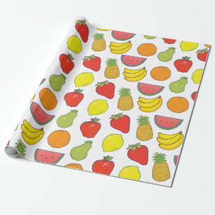 Papier Cadeau Motif mignon de fruit
