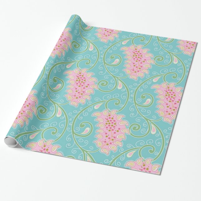 Papier Cadeau Motif mignon de Paisley (Déroulé)