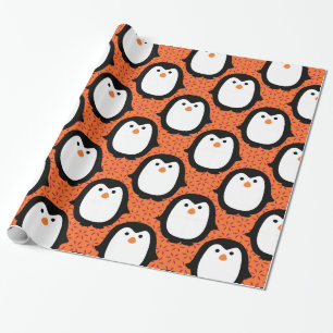 Papier Cadeau Motif mignon de pingouin
