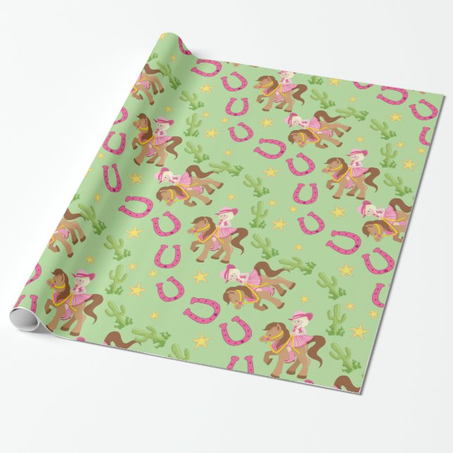 Papier Cadeau Motif mignon petite fille (Déroulé)