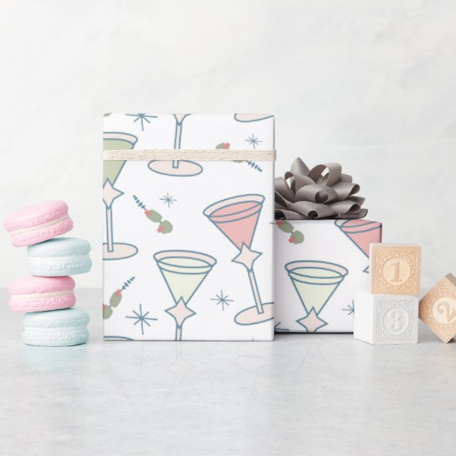 Papier Cadeau Motif Milieu de Siècle (Baby Shower)