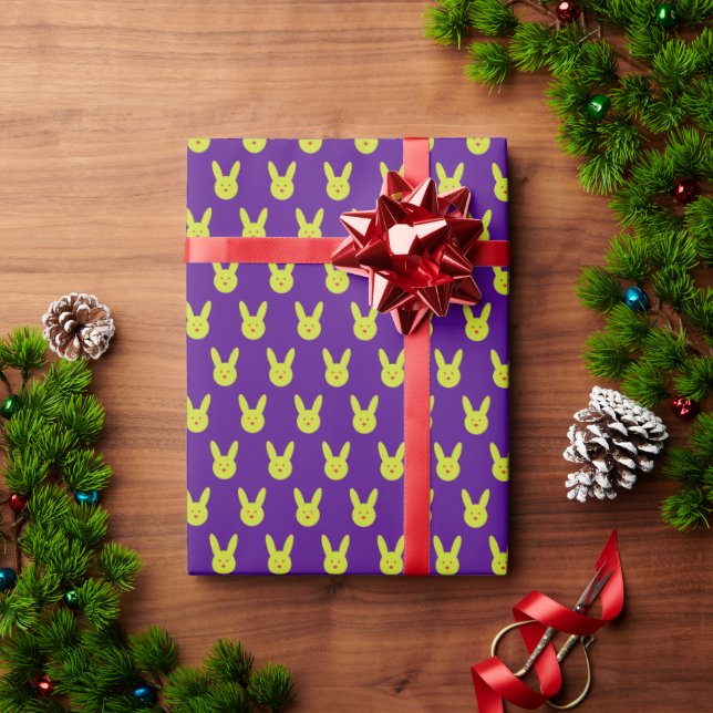 Papier Cadeau Motif minimal de lapin (Cadeau de vacances)