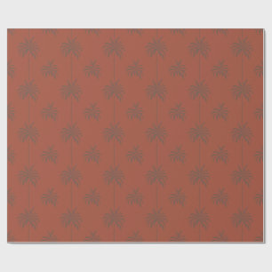 Papier Cadeau Motif minimal de palmier tropical en terre cuite