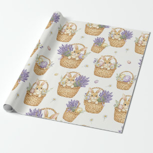 Papier Cadeau Motif minimal de Pâques lapin pastel printemps (5)
