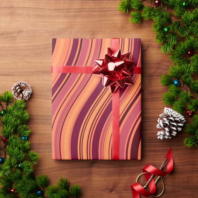 Papier Cadeau Motif minimal rose Brown Waves (Cadeau de vacances)