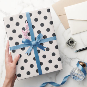 Papier Cadeau Motif minimaliste beige et noir