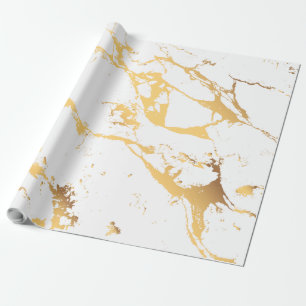 Papier Cadeau Motif moderne Abstrait Faux Gold