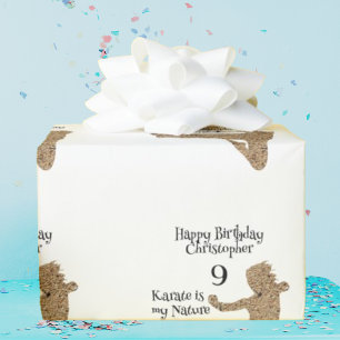 Papier Cadeau Motif moderne Arts martiaux Karate Anniversaire de