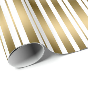 Papier Cadeau Motif Moderne De Blancs Et D'Or