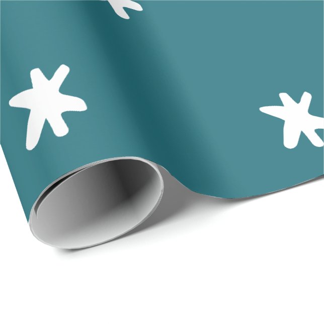 Papier Cadeau Motif moderne et blanc de vert bleu turquoise de (Coin rond)