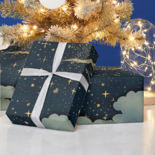 Papier Cadeau Motif moderne étoilé