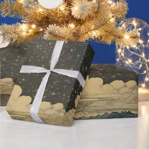 Papier Cadeau Motif moderne étoilé