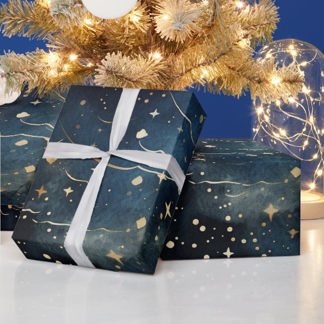 Papier Cadeau Motif moderne étoilé (Vacances)