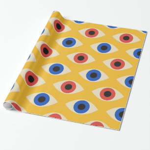 Papier Cadeau Motif Moderne Géométrique Abstrait du Mauvais Œil