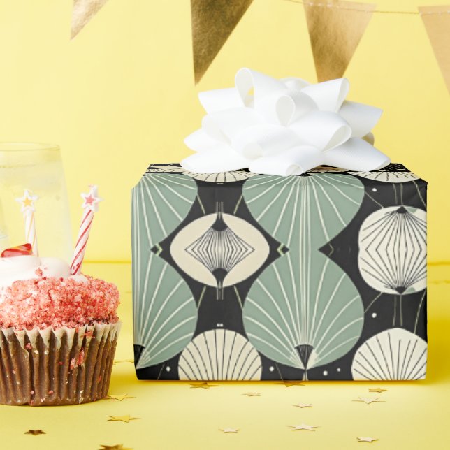 Papier Cadeau Motif moderne géométrique de l'ère atomique rétro (Fête d'anniversaire)