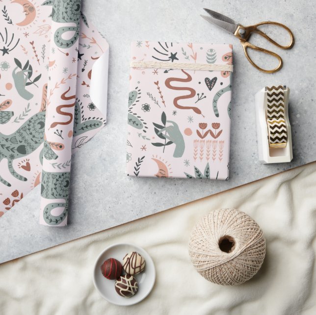 Papier Cadeau Motif moderne pour anniversaire cadeau rose (Artisanat)