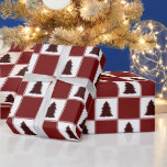 Papier Cadeau Motif moderne Red Buffalo Plaid Christmas Tree<br><div class="desc">Motif de sapin de Noël de Buffalo moderne</div>