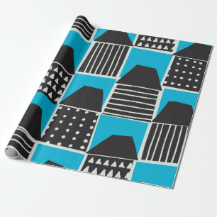 Papier Cadeau Motif moderne sans couture avec maisons en noir et