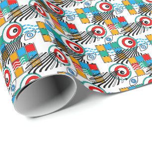 Papier Cadeau Motif multicolore créatif abstrait moderne