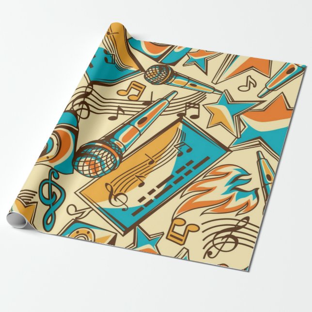 Papier Cadeau Motif musical (Déroulé)