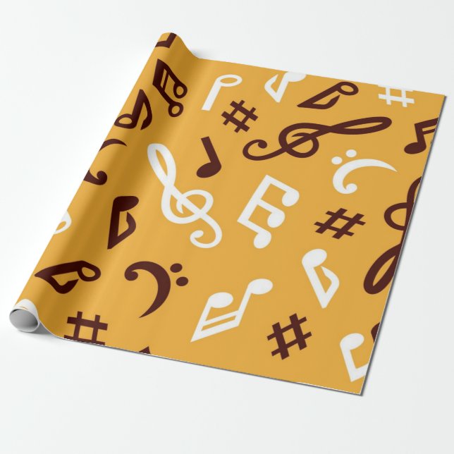 Papier Cadeau Motif musical (Déroulé)