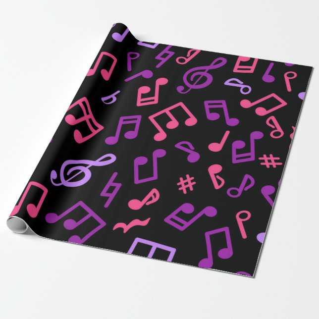 Papier Cadeau Motif musical (Déroulé)