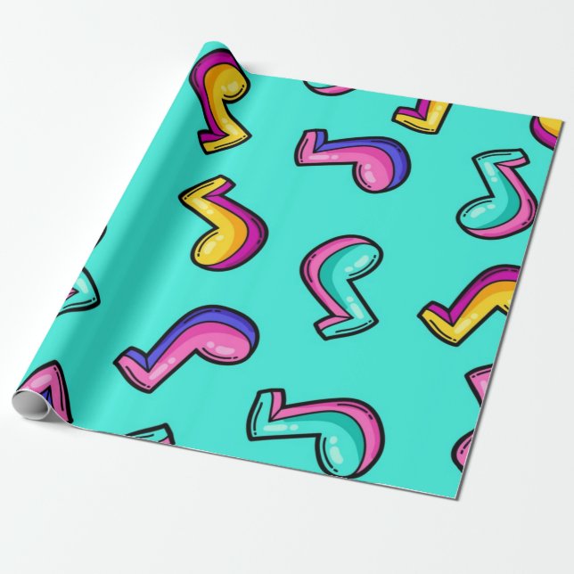 Papier Cadeau Motif musical (Déroulé)
