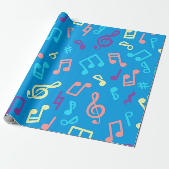 Papier Cadeau Motif musical (Déroulé)