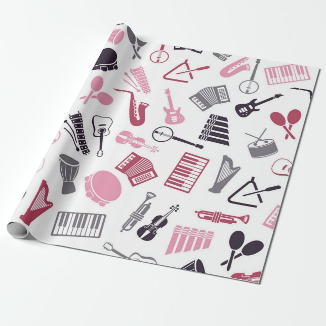 Papier Cadeau Motif musical (Déroulé)