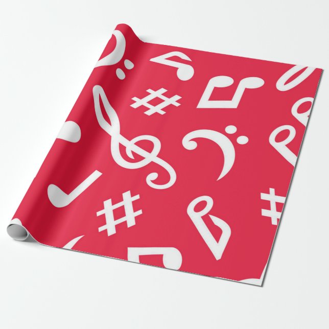 Papier Cadeau Motif musical (Déroulé)