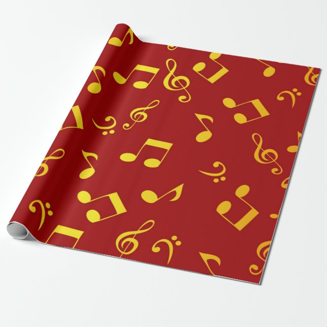 Papier Cadeau Motif musical (Déroulé)