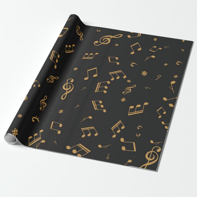 Papier Cadeau Motif musical (Déroulé)