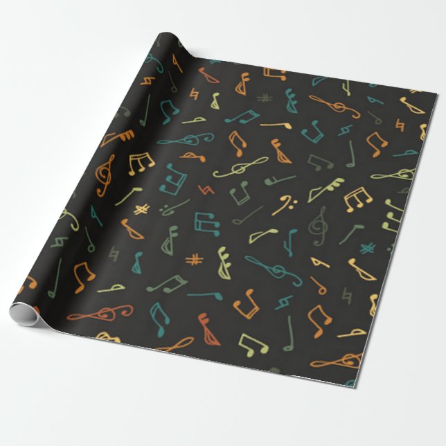 Papier Cadeau Motif musical (Déroulé)