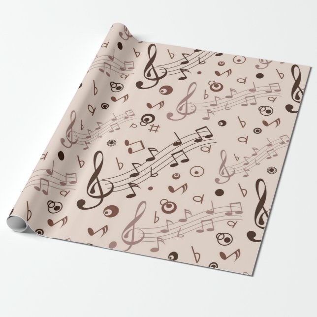Papier Cadeau Motif musical (Déroulé)