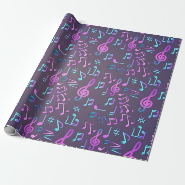 Papier Cadeau Motif musical (Déroulé)