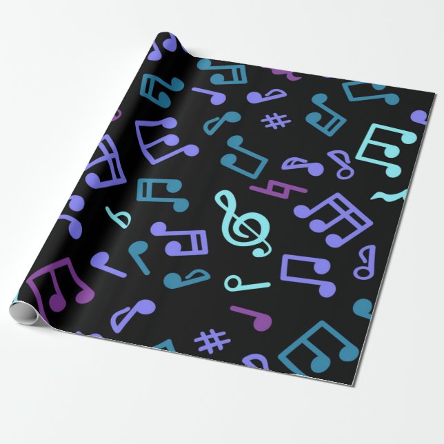 Papier Cadeau Motif musical (Déroulé)