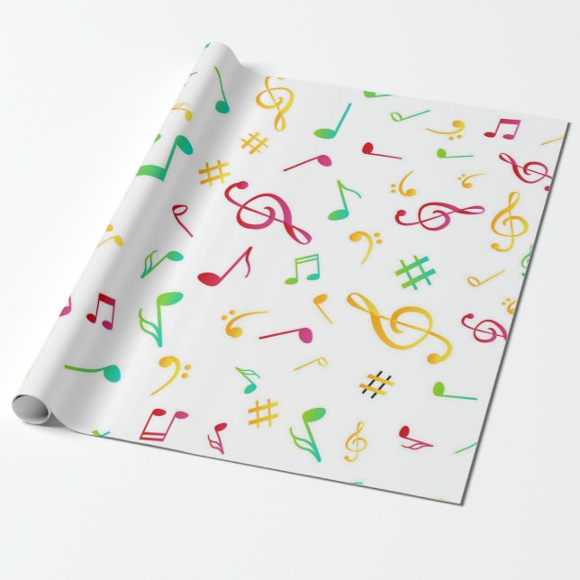 Papier Cadeau Motif musical (Déroulé)