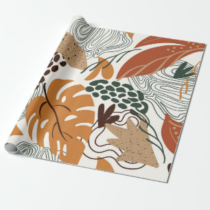 Papier Cadeau Motif naturel abstrait et transparent sur fond bla