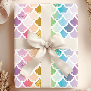 Papier Cadeau Motif Nautique Mignon Écailles de Poisson Sirène A