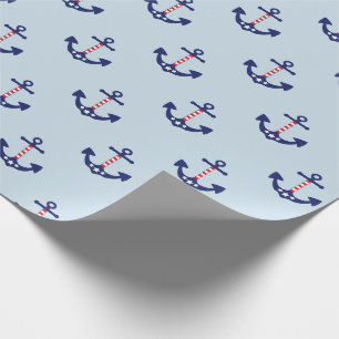 Papier Cadeau Motif nautique patriotique d'Ancre