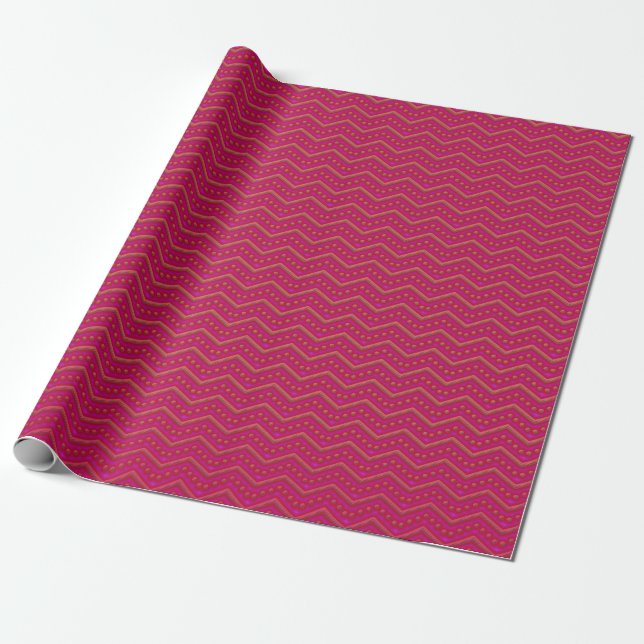 Papier Cadeau Motif Neon Sunset Chevron (Déroulé)